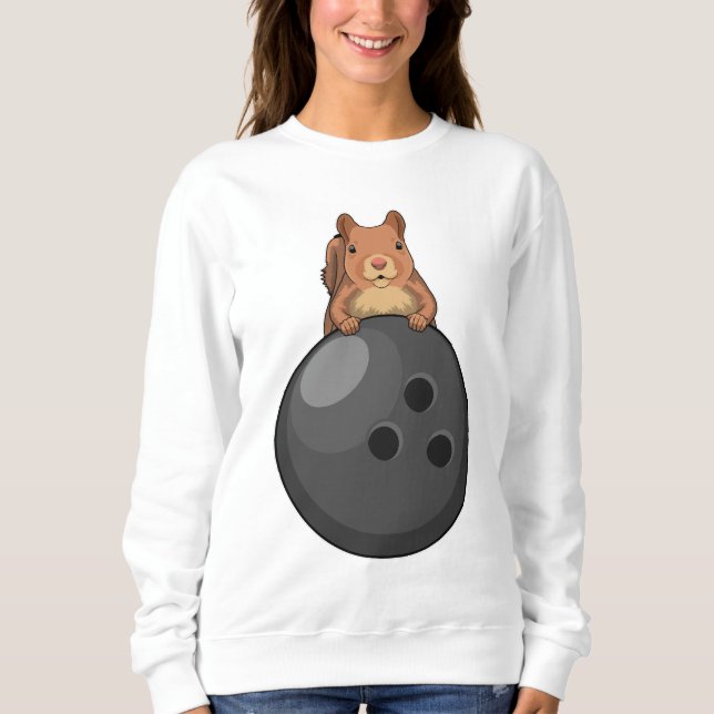 Eichhörnchen im Bowling mit Bowlingball Sweatshirt (Vorderseite)