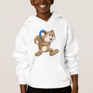 Eichhörnchen im Feldhockey mit Stick Hoodie