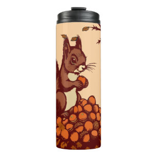 🐿️ Eichhörnchen im Herbst Isolierflasche Thermosbecher