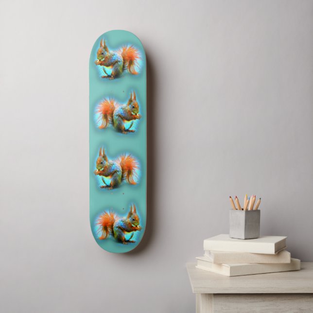 Eichhörnchen im modernen Stil Skateboard (Wandkunst)