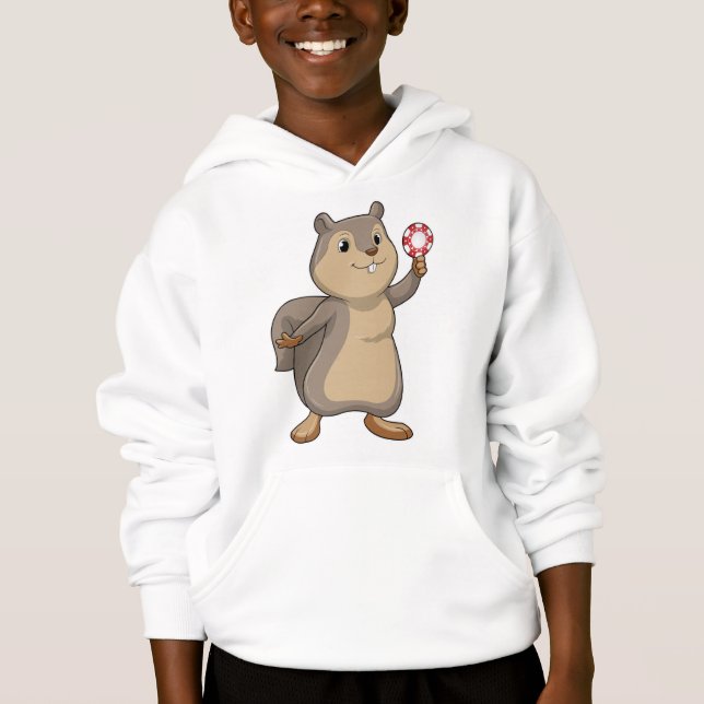 Eichhörnchen im Poker mit Poker-Chips Hoodie (Vorderseite)