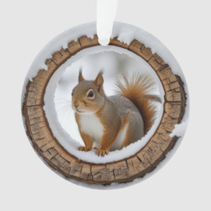 Eichhörnchen im Schnee Ornament
