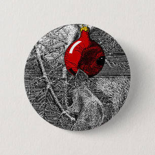 Eichhörnchen im Weihnachtsbaum Button