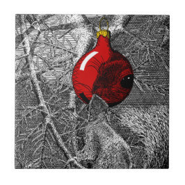 Eichhörnchen im Weihnachtsbaum Fliese