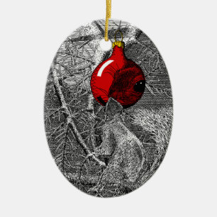Eichhörnchen im Weihnachtsbaumschmuck Keramik Ornament