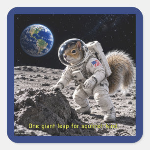 Eichhörnchen im Weltraum Quadratischer Aufkleber