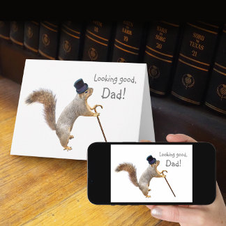 Eichhörnchen in der Top Hat Father's Day Card Karte