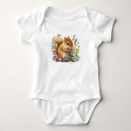 Eichhörnchen in einem Feld von Blume Baby Strampler