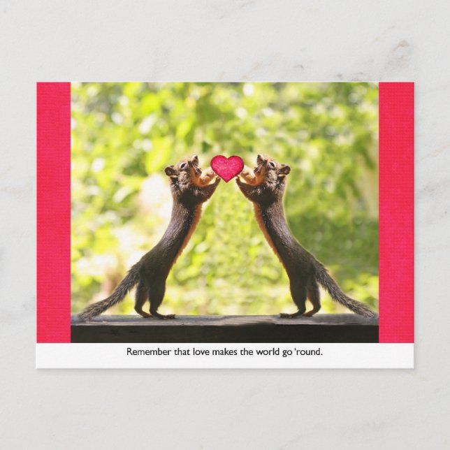 Eichhörnchen in Liebe Postkarte (Vorderseite)