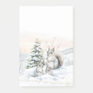 Eichhörnchen in Winter-Schnee-Post-It-Notizen Post-it Klebezettel