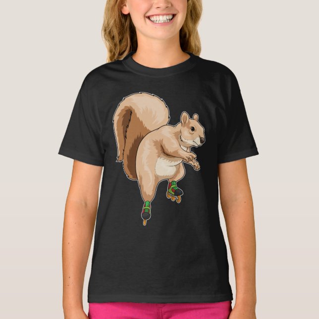 Eichhörnchen Inline-Skating Rollschuhe T-Shirt (Vorderseite)