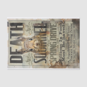 Eichhörnchen Jagd Vintage Werbung Decoupage Seidenpapier