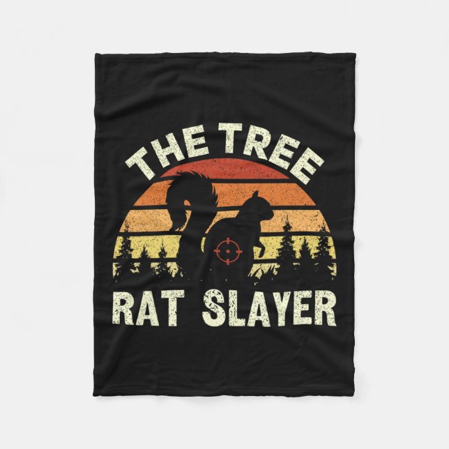 Eichhörnchen Jäger der Baumrat-Slayer Retro-Eichhö Fleecedecke (Vorderseite)
