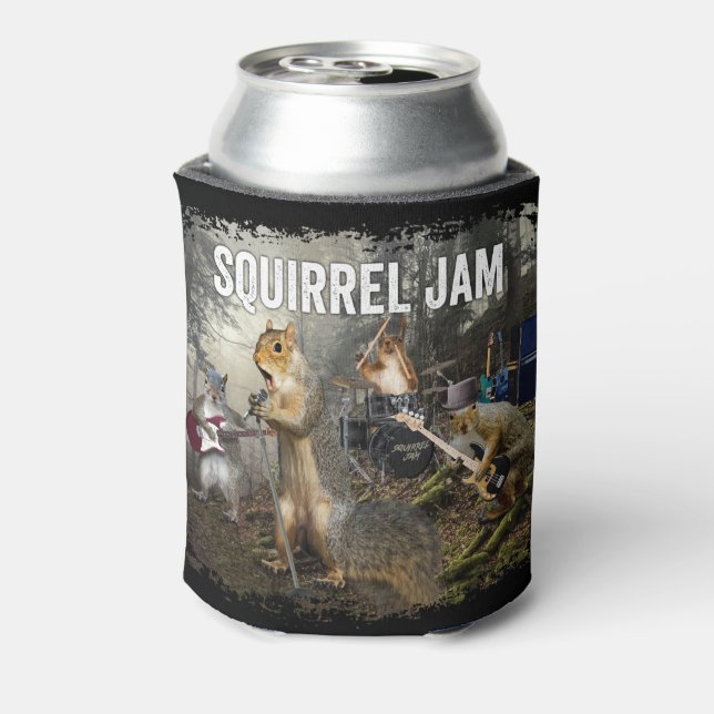 Eichhörnchen-Jam - lustige Rockband Dosenkühler (Kanne Rückseite)