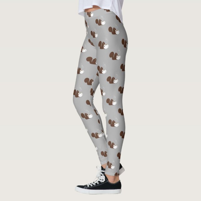 Eichhörnchen-Kaffee-Liebhaber-Muster Leggings (Links)