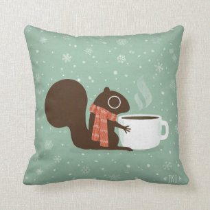 Eichhörnchen-Kaffee Lover Woodland Winterurlaub Kissen