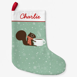 Eichhörnchen Kaffee Lover Woodland Winterurlaub X Kleiner Weihnachtsstrumpf