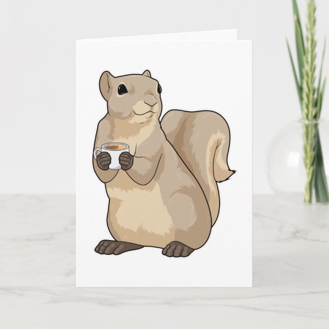 Eichhörnchen Kaffeetasse Karte (Vorderseite)