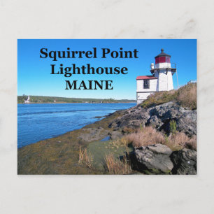 Eichhörnchen-Leuchtturm, Maine Postcard Postkarte
