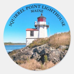 Eichhörnchen Leuchtturm, Maine Round Stickers