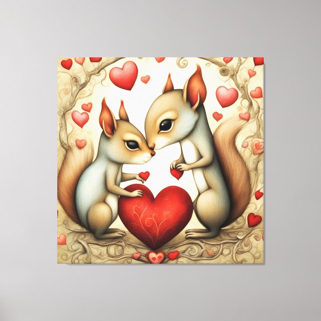 Eichhörnchen Liebe 1 Leinwanddruck (Vorderseite)