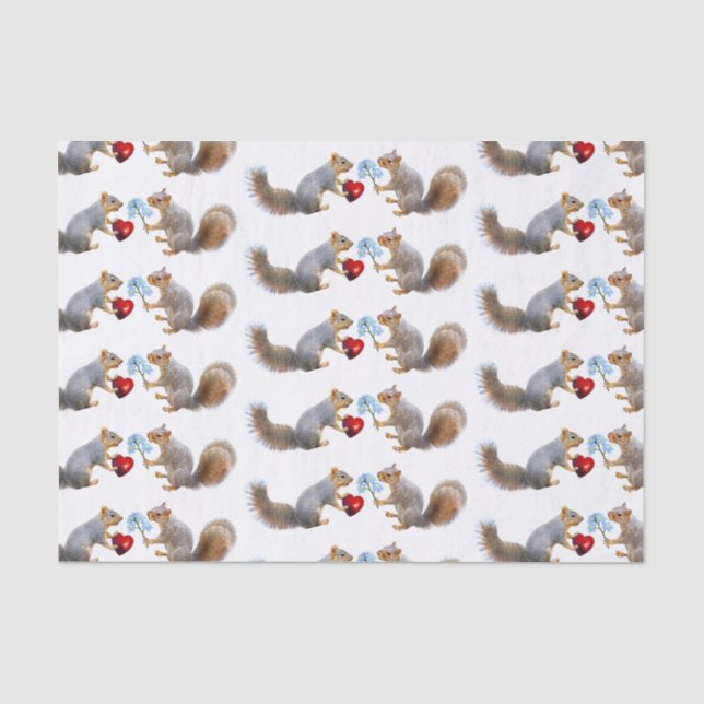 Eichhörnchen Liebe Tissue Paper Seidenpapier (Vorderseite)