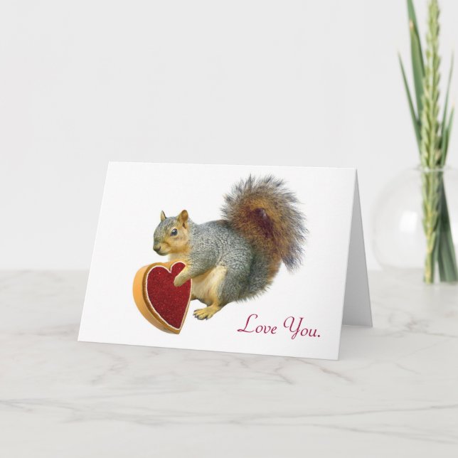Eichhörnchen-Liebe Valentine-Karte Feiertagskarte (Vorderseite)