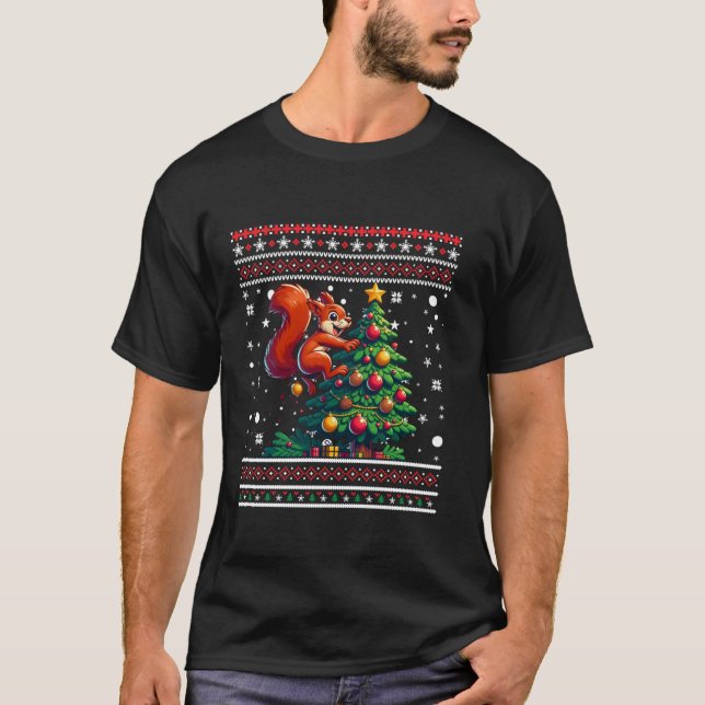 Eichhörnchen Light Ugge Christmas Snowman Weihnach T-Shirt (Vorderseite)