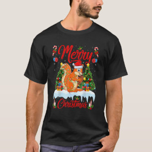 Eichhörnchen Lights Xmas Tree Santa Eichhörnchen W T-Shirt