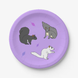 Eichhörnchen Lila Pappteller