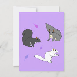 Eichhörnchen Lila Postkarte