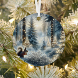 Eichhörnchen Magischer verzauberter Weihnachtswald Ornament Aus Metall