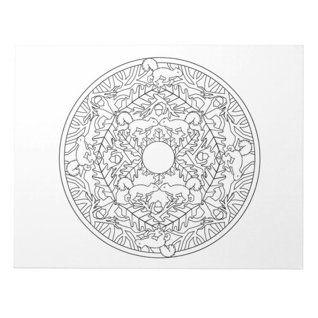 Eichhörnchen Mandala Coloring Book Pad Notizblock (Vorderseite)