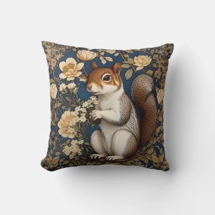 Eichhörnchen mit Acacia-Blume William Morris Kissen