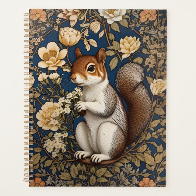 Eichhörnchen mit Acacia-Blume William Morris Planer (Vorderseite)