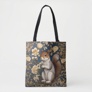 Eichhörnchen mit Acacia-Blume William Morris Tasche