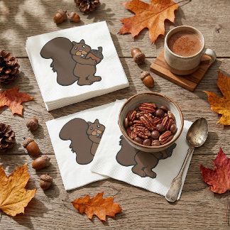 Eichhörnchen mit Acorn Serviette