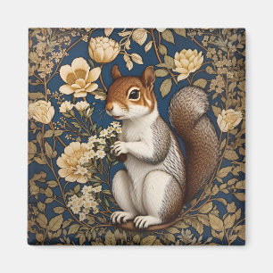 Eichhörnchen mit Akazienblüten William Morris Magnet