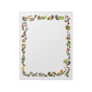 Eichhörnchen mit Blume Notepad Notizblock