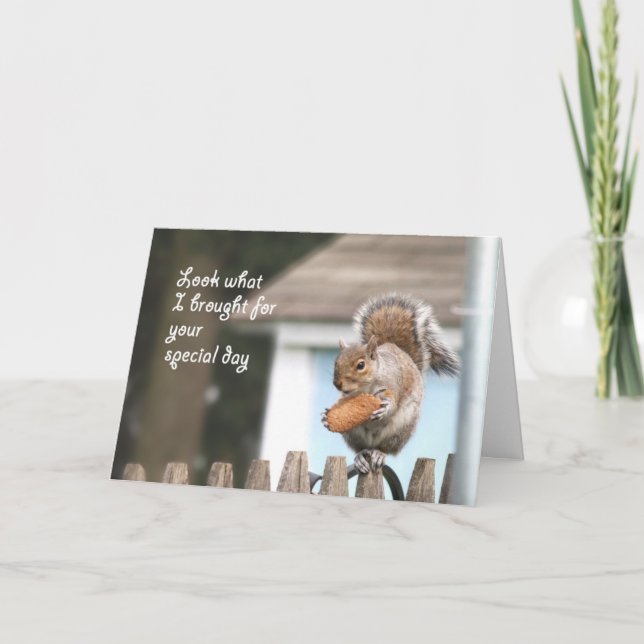 Eichhörnchen mit Cookie Happy Birthday card - Funn Karte (Vorderseite)