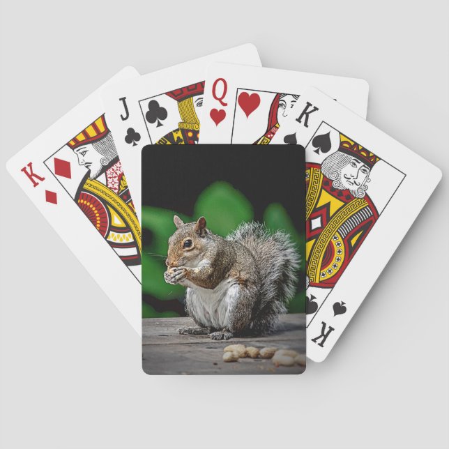 Eichhörnchen mit Erdnüssen Spielkarten (Rückseite)