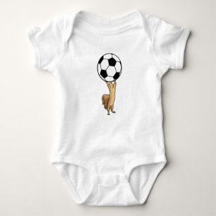 Eichhörnchen mit Fußball Baby Strampler