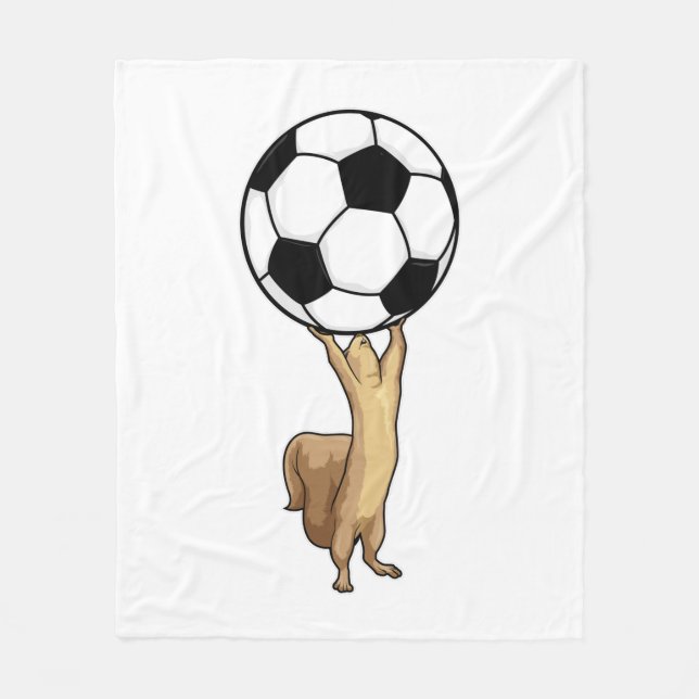 Eichhörnchen mit Fußball Fleecedecke (Vorderseite)