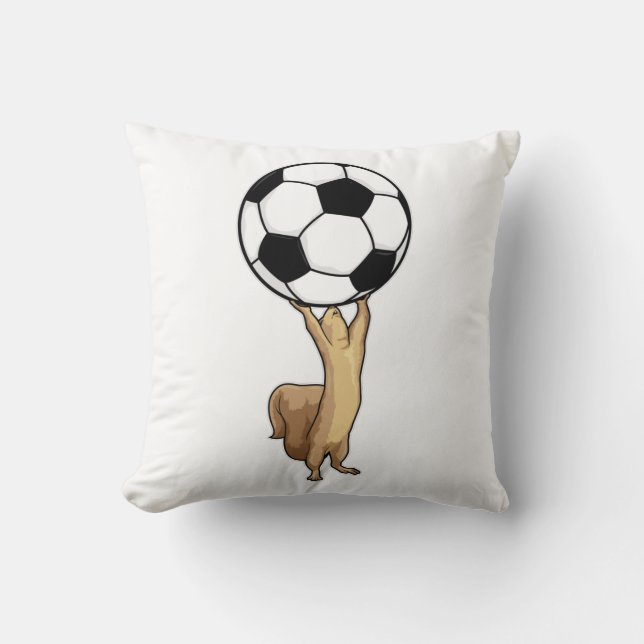 Eichhörnchen mit Fußball Kissen (Vorderseite)