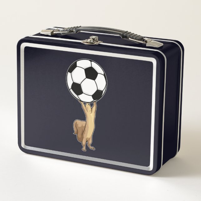 Eichhörnchen mit Fußball Metall Brotdose (Vorderseite)