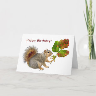 Eichhörnchen mit Giftsumach-Geburtstagskarte Karte