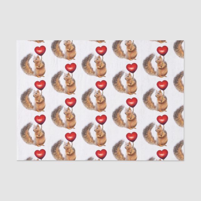 Eichhörnchen mit Herz-Gewebe-Papier Seidenpapier (Vorderseite)