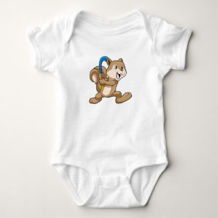 Eichhörnchen mit Hockey und Hockeystick Baby Strampler