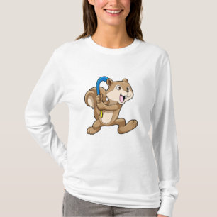 Eichhörnchen mit Hockey und Hockeystick T-Shirt