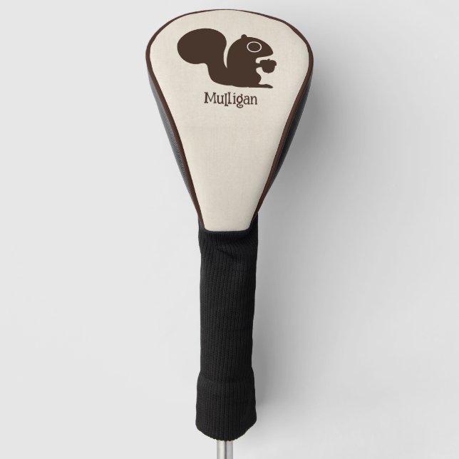 Eichhörnchen mit Individuelle Name Niedliche Holzs Golf Headcover (Vorderseite)